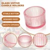 Unique Bargains Centerpiece Decor Round Ribbed Votive Glass Tea Light Holders - 3 of 4