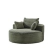 Akoasm 55 in. W Modern Fluffy Dual Purpose Corduroy Foam Single Sofa For Living Room & Bedroom-Green - 4 of 4