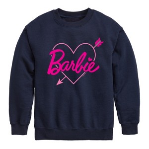 Boys' - Barbie - Barbie Arrow Heart Logo Graphic Long Sleeve Fleece Sweatshirt - 1 of 4