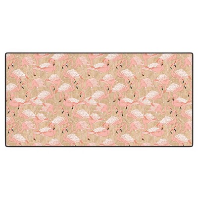 Iveta Abolina Pink Flamingos Camel Desk Mat