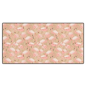 Iveta Abolina Pink Flamingos Camel Desk Mat - 1 of 4