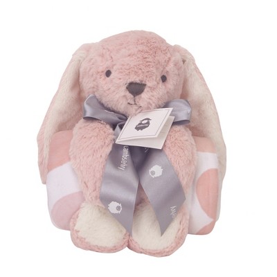 Bedtime Originals Pink Plush Bunny & Hearts Baby Blanket Gift Set