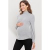 Hello Miz Women's Ribbed Knit Long Sleeve Maternity Turtleneck Sweater - 2 of 4