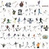 Wrapables Waterproof Vinyl Stickers for Water Bottles, Laptop, Phones, Skateboards, Decals for Teens, 100pcs, Baseball - 3 of 4