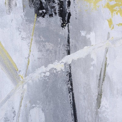 Large Gray and Yellow Abstract Oil Painting on Canvas