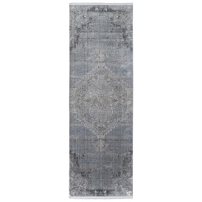 Sarrant Transitional Distressed Gray/Silver/Ivory Area Rug