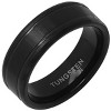 Steeltime Men's black ip tungsten accented ring. Size 9-12 - 2 of 4