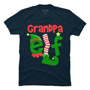 Men's Design By Humans Grandpa Elf Christmas By personalized T-Shirt - 1 of 4