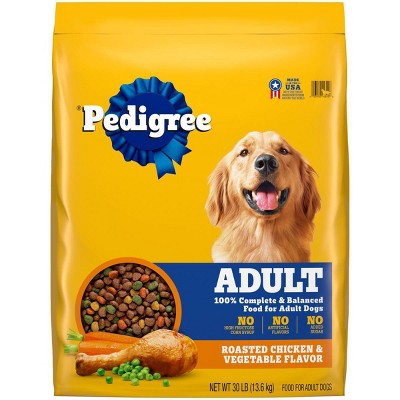 Pedigree Roasted Chicken, Grain and Vegetable Flavor Adult Dry Dog Food - 30lbs