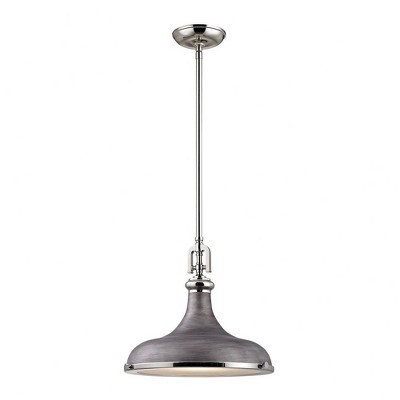 Elk Home Rutherford 1 - Light Pendant in  Polished Nickel/Weathered Zinc