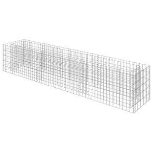 vidaXL Gabion Raised Bed Silver Galvanized Steel - 106.3" x 19.7" x 19.7" - 1 of 4
