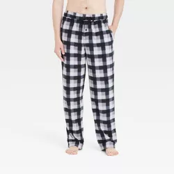 Men's Buffalo Plaid Microfleece Pajama Pants - Goodfellow & Co™ Black S