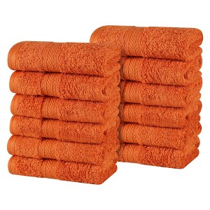 Cotton Plush Soft Highly-Absorbent Heavyweight Luxury Face Towel Washcloth Set of 12 by Blue Nile Mills - 1 of 4