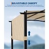 Garvee 12x9Ft Outdoor Arched Pergola, Metal Sturdy Gazebo with Retractable Sun Shade for Backyards, Lawn, Patios - Khaki - 4 of 4