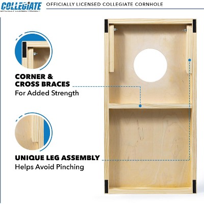 Wisconsin Badgers 1'x2' Natural Wood Cornhole Set with Bean Bags