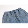 Women's Retro Denim Maxi Skirt - High Waist A-Line with Frayed Hem & Pockets Light Blue - 2 of 4
