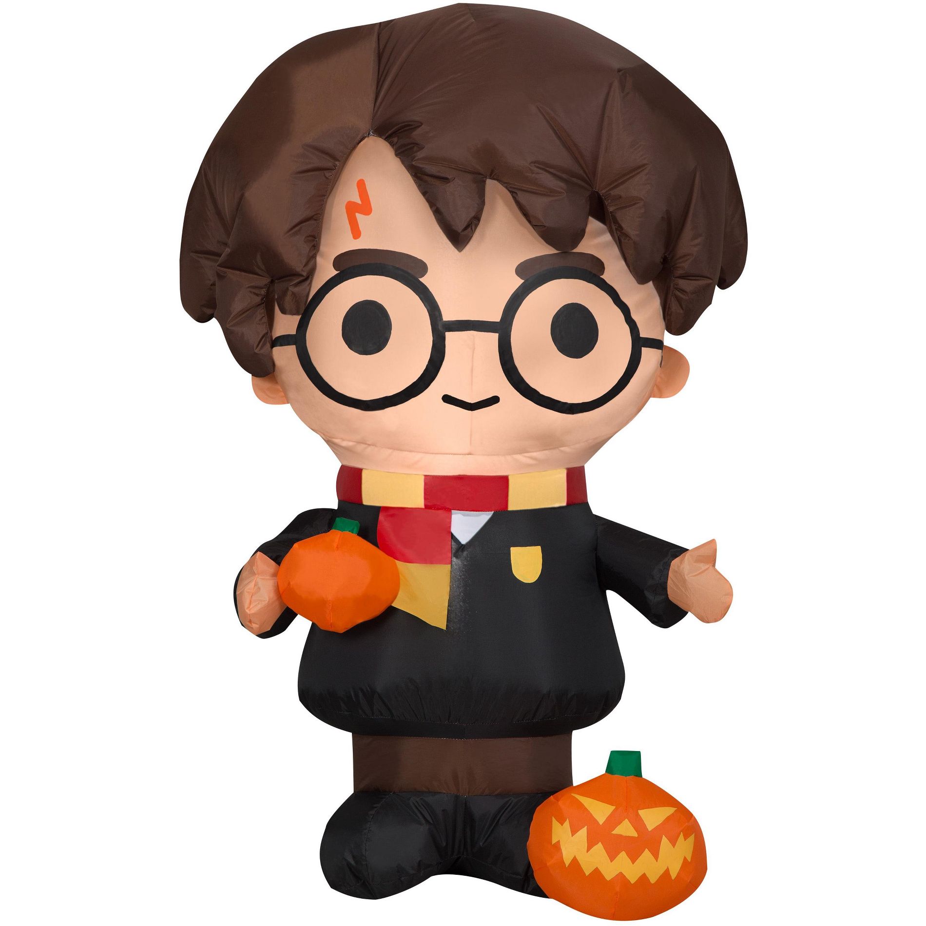 Gemmy Airblown Inflatable Harry Potter with Pumpkin, 3 ft Tall, Black