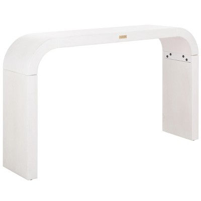 White Washed Minimalist Wood Console Table