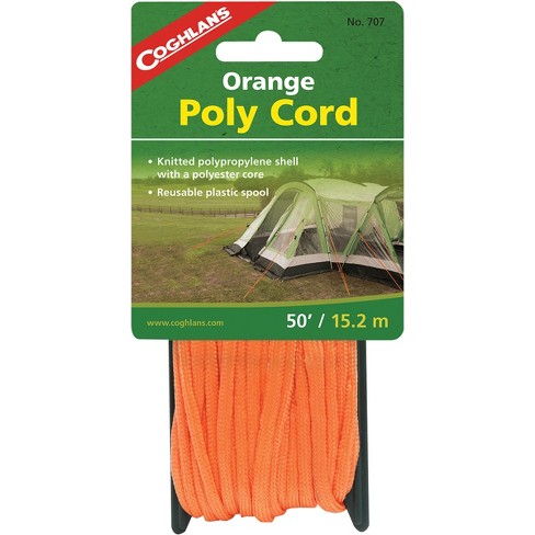 Coghlan's Orange Poly Cord, 50 Feet Of 1/4-inch Braided Nylon Cord