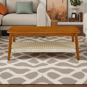 47.25" MDF & Rattan Coffee Table - 1 of 4