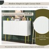 White Wood Rectangular Minimalist Sideboard Buffet Cabinet Accent Cabinet with 3 Doors Shelves Buffet Cabinet for Entryway Kitchen - 4 of 4