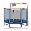 Kids Trampoline with Net, Basketball Hoop, Horizontal Bar Indoor - 3 of 4