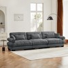 Extra Large 3-Seat Velvet Round Bolster Armrest Sofa with Waist Pillows, Throw Pillows and Cloud-Like Comfortable Seat - 2 of 4
