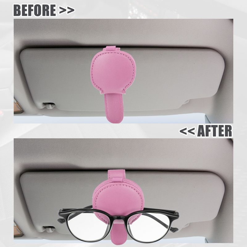 Unique Bargains PU leather Adsorption Car Visor Sunglasses Holder 1 Pc, 3 of 7
