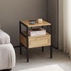 NicBex Modern Nightstand Bedside End Table with Rattan Woven Drawer for Bedroom & Living Room - 4 of 4