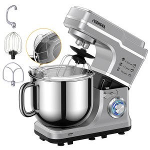 Acekool 660W Tilt-Head Stand Mixer with 10-Speed Control, 7.5QT Mixing Bowl, Whisk, Dough Hook, Beater & Splash Guard - 1 of 4