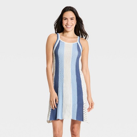 Женские платья Universal Thread Women's Mini Sweater Dress - Universal Thread™ Blue Striped S