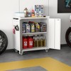 SUXXAN 35" H Metal Garage Storage Cabinet with Wheels and 2 Doors for Garage, Home, Office,Assembly Required - 2 of 4