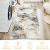 Washable Printed Floor Carpet, Contemporary Area Rugwith Non Slip Backing Low Pile Soft Marble  Foldable Rug for Living Room,Office,Bedroom - 4 of 4
