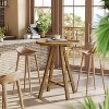 Tribesigns Solid Wood 31.5" Round Dining Table for 2, Small Counter Height Kitchen Table for Living Room, Dining Room - 3 of 4