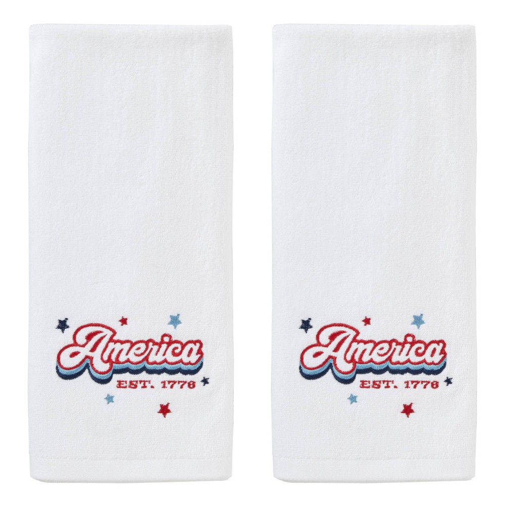 Photos - Towel 2pc Retro America Hand  Set - SKL Home