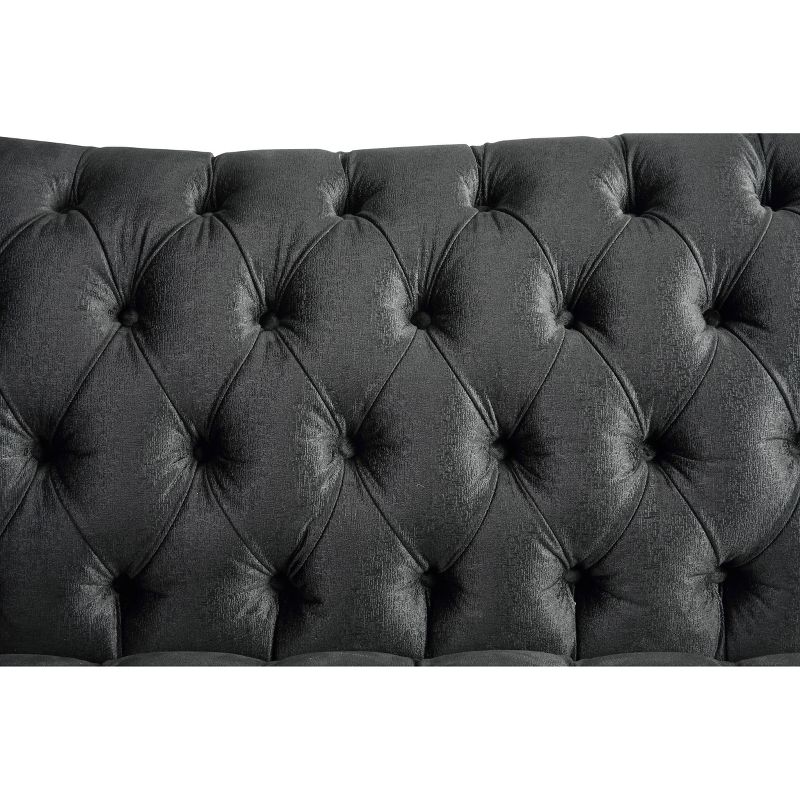 96&#34; Gaura Sofa with Pillow Dark Gray Velvet - Acme Furniture, 3 of 7