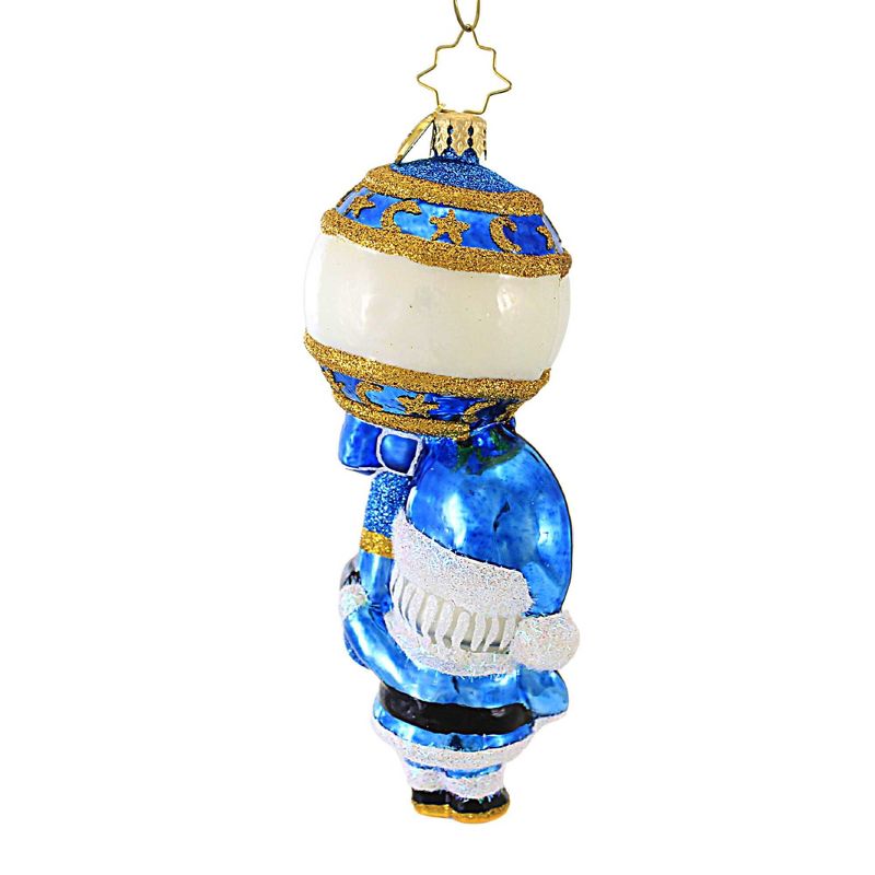 Christopher Radko Company 5.75 In First Christmas Rattle Baby Blue Santa  Baby Tree Ornaments, 3 of 4