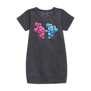 - Blue's Clues & You! - Happy Blue Graphic Short Sleeve Fleece Dress - 1 of 3