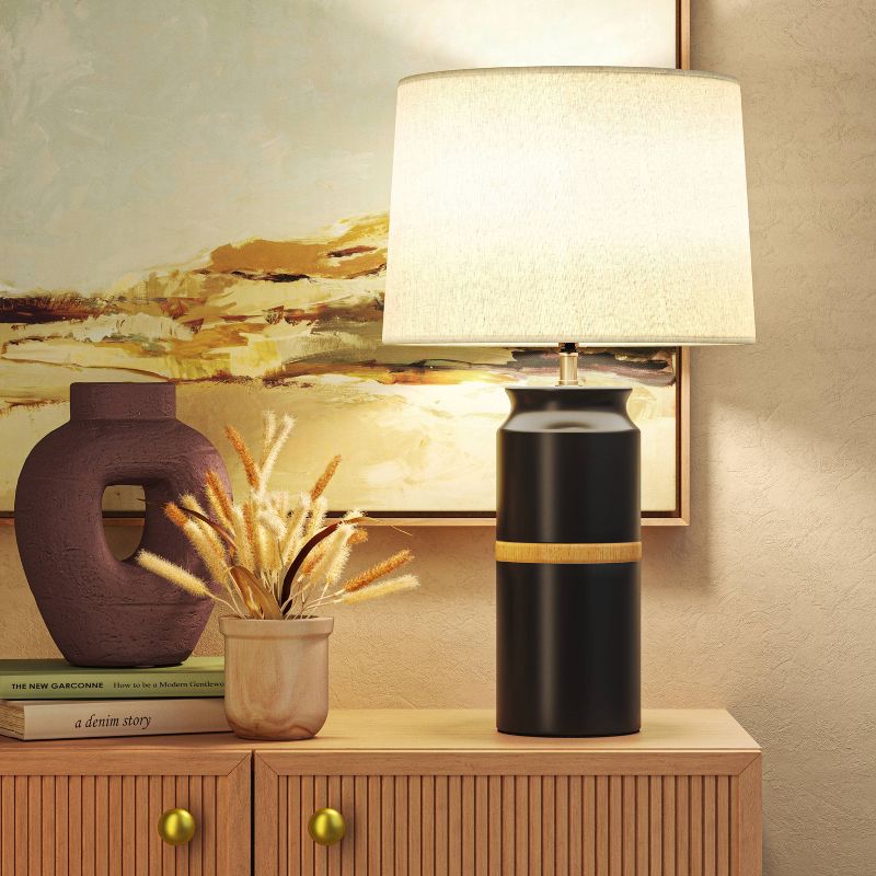 Ceramic and Wood Table Lamp (Includes LED Light Bulb) - Threshold™, 3 of 7