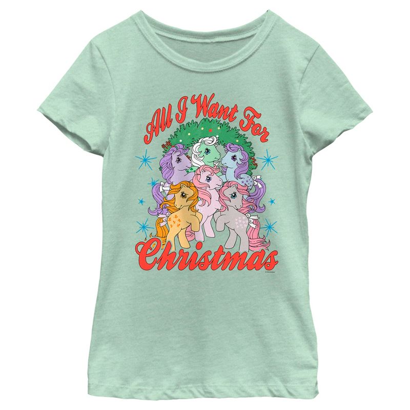 Girl's My Little Pony All I want for Christmas T-Shirt, 1 of 5