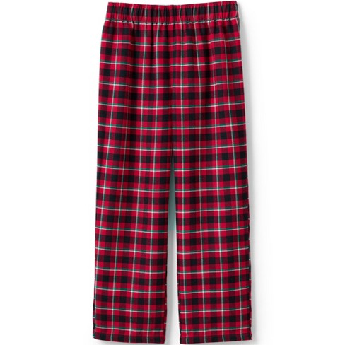 Lands End Kids Flannel Pajama Pants 16 Rich Red Field Check