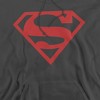 Superman Red On Black Shield Adult Pull-Over Hoodie - 2 of 4