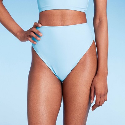 Women's High Leg Cheeky High Waist Bikini Bottom - Wild Fable™ Light Blue :  Target