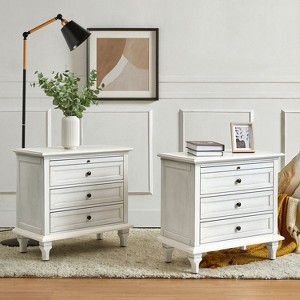 Giorgio 3 - Drawer Nightstand with  Built-In Outlets Set of 2|HULALA HOME - 1 of 4
