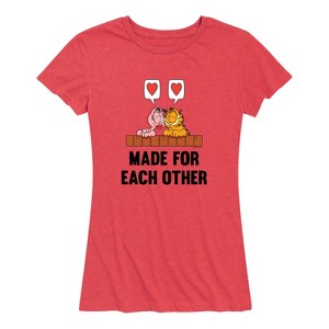 Women's - Garfield - Valentine's Day Short Sleeve Graphic T-Shirt - 1 of 4
