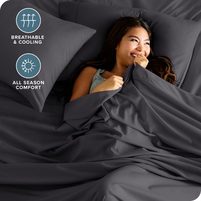 Full Gray 6-Piece Microfiber Sheet Set with Extra Pillowcases