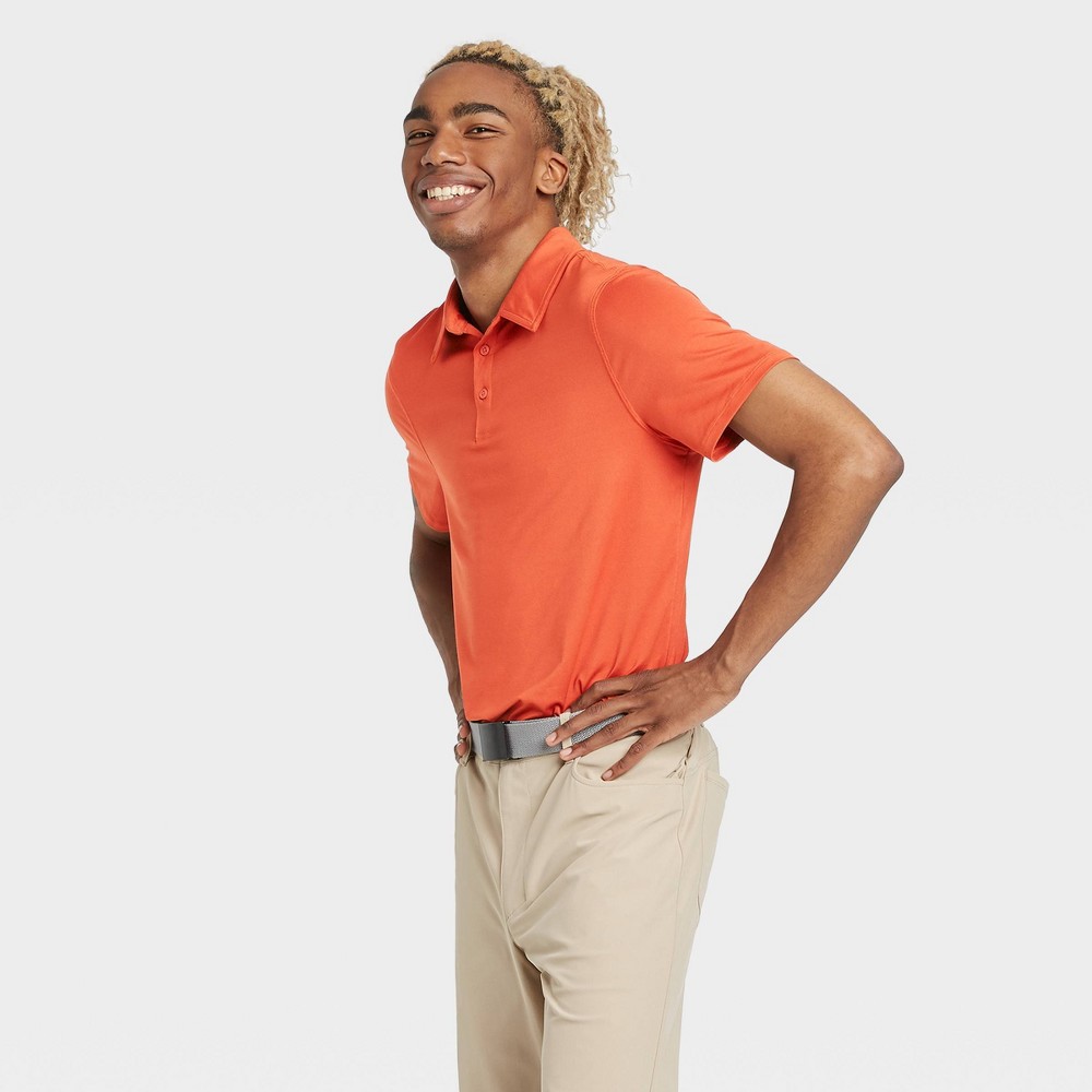 Men's Big & Tall Jersey Golf Polo Shirt - All in Motion Orange XXXL, Men's was $20.0 now $12.0 (40.0% off)