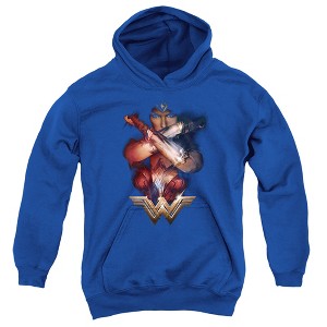 Boys’ Wonder Woman Movie Arms Crossed Hooded Sweatshirt - 1 of 4