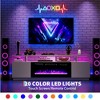 coucheta 70" TV Stand for TVs Up to 80", LED Light Entertainment Center with Adjustable Temperature, Remote, Timer, Entertainment Center, White - 4 of 4