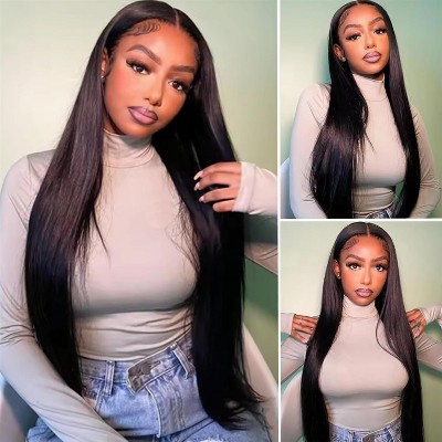 Jessie's Wig 4x4 Silky Straight Blended Human Hair Wig for Woman Pre Plucked With Baby Hair Natural Color